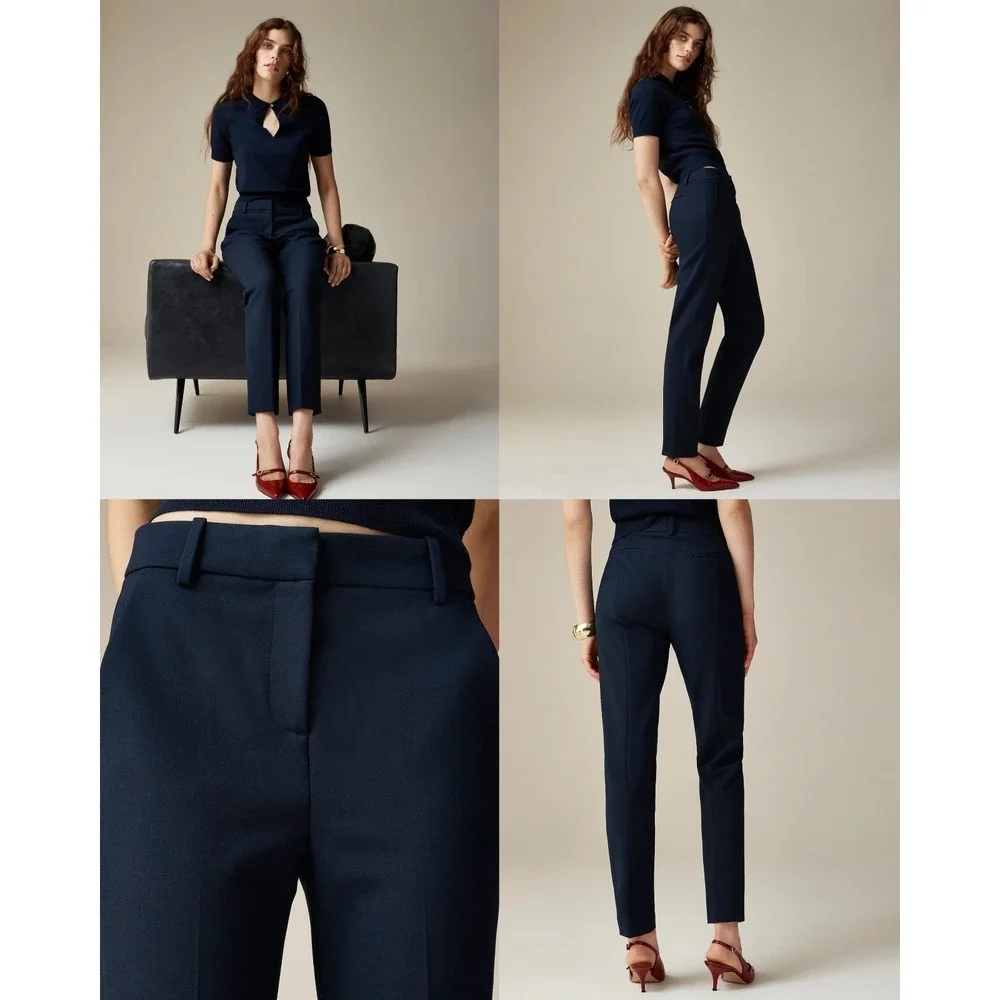 J.Crew 365 Cameron Dress Pants Womens 20 Blue Flat Front Straight Leg Outdoor